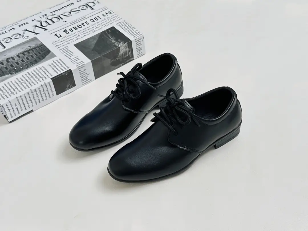 Boys' Leather Shoes Black Little Boy Pointed Toe Soft Sole Kidsren's Performance Shoes School Shoes Spring & Fall New British Style Student Shoes — feature 5