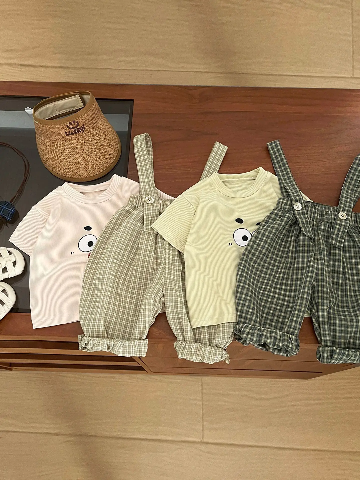 Boys Cartoon Suspenders Suit Summer Outfit - Image 5