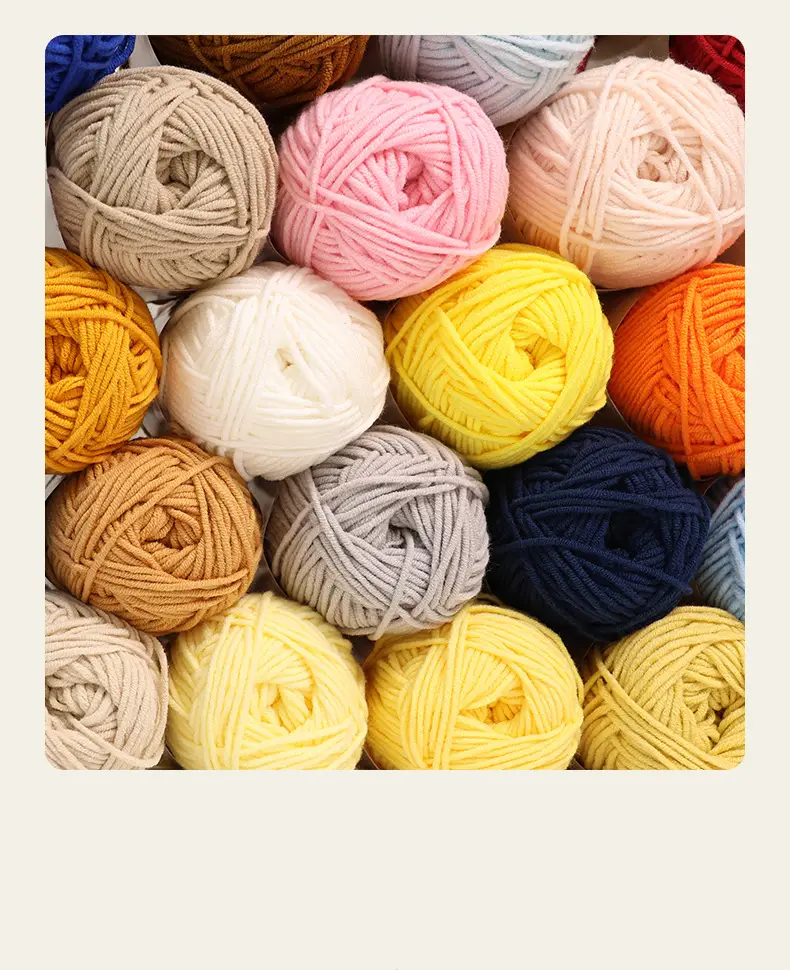 Ruyi bird 5 strands combed milk cotton nitrile thread handmade diy crocheted blanket doll scarf wool group wholesale — feature 2