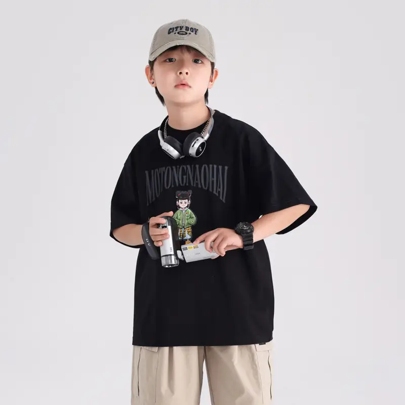 Boys Cartoon Nezha T-Shirt White 2026
