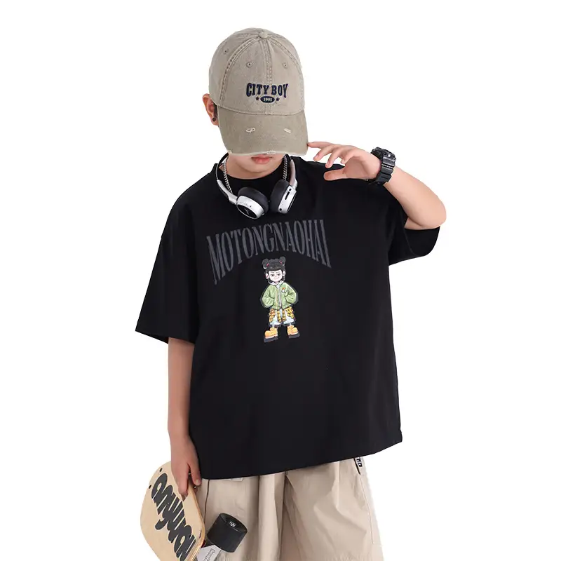 Boys Cartoon Nezha T-Shirt White 2026