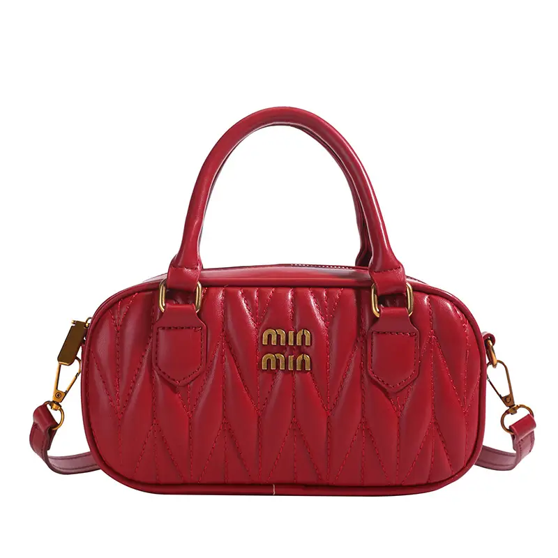 Black Pleated Quilted Shoulder Bag for Women 2025 - Image 9