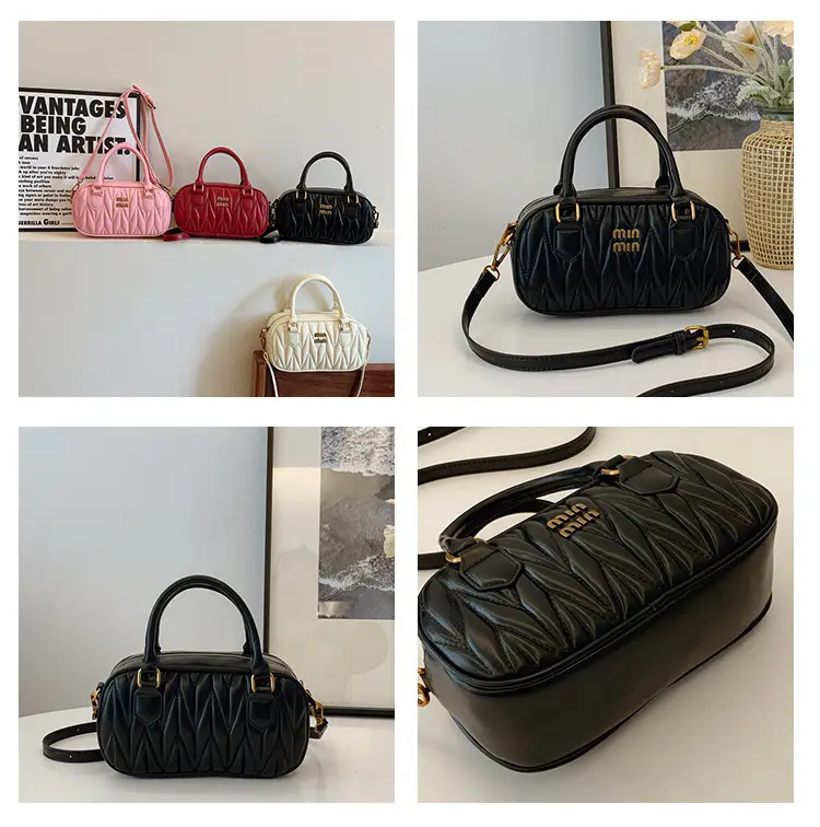 Black Pleated Quilted Shoulder Bag for Women 2025 — feature 8