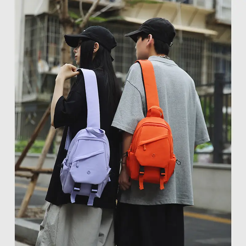 Japanese Trendy Crossbody Bag for Women Orange & Purple - Image 6