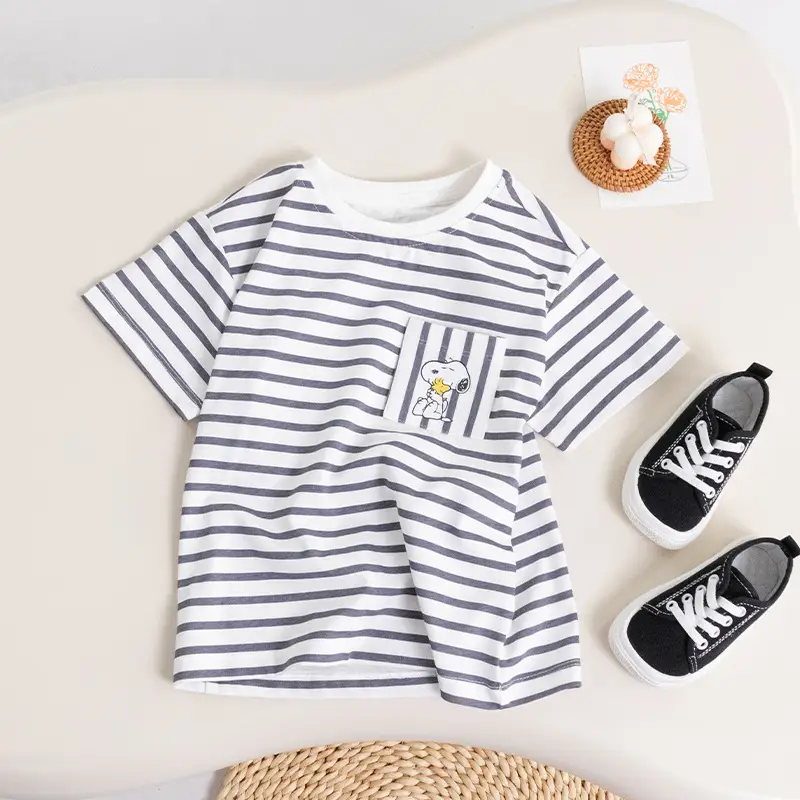 Boys Striped Crewneck T-Shirt Summer Wear - Image 2
