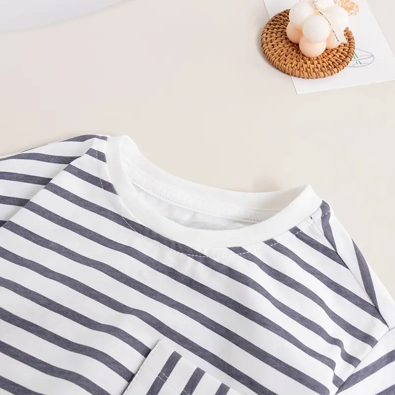 Boys Striped Crewneck T-Shirt Summer Wear - Image 3