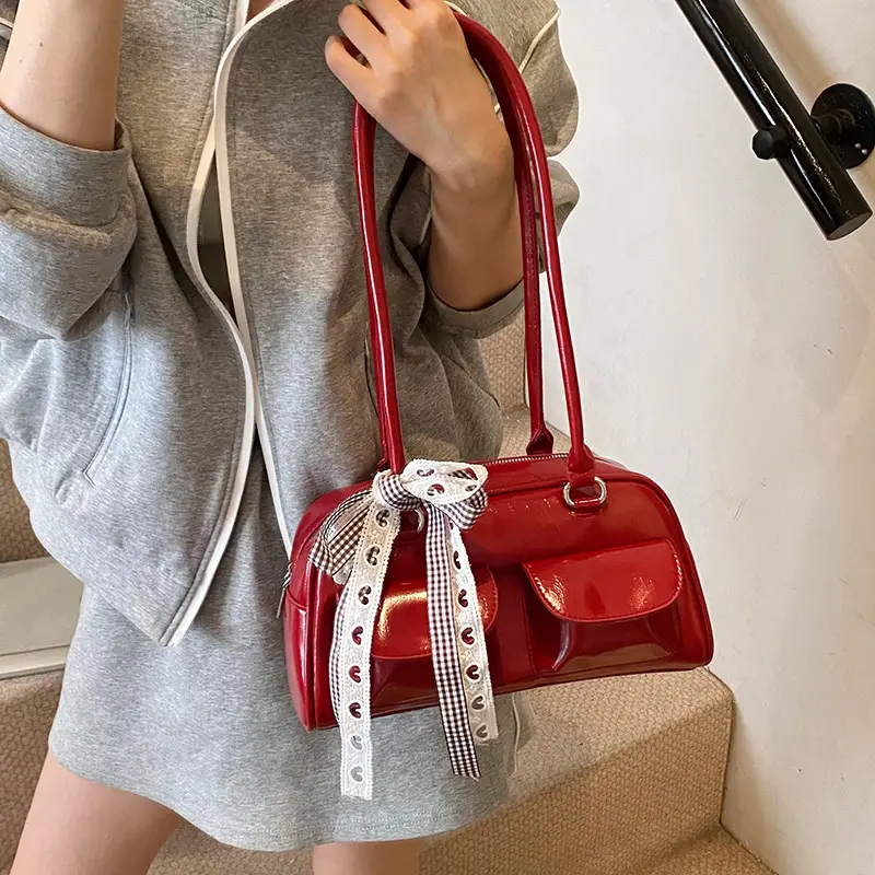 2025 Women's PU Leather Shoulder Bag with Bow - Image 9