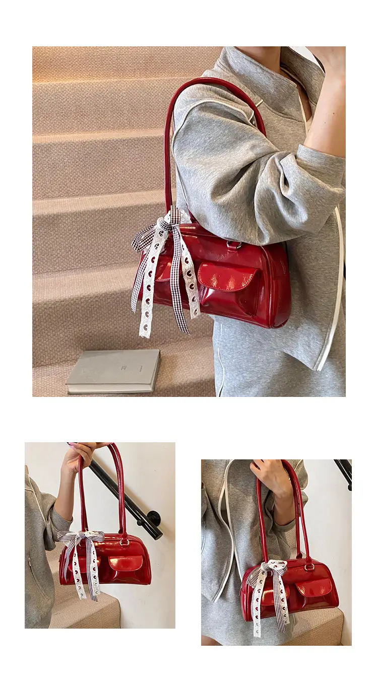 2025 Women's PU Leather Shoulder Bag with Bow — feature 8