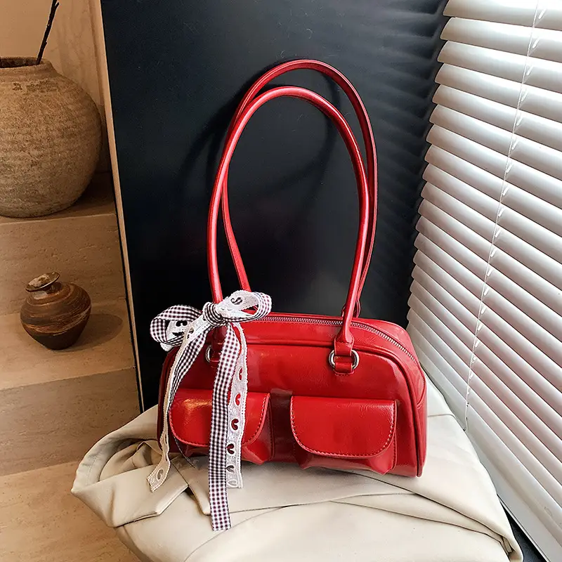 2025 Women's PU Leather Shoulder Bag with Bow - Image 3