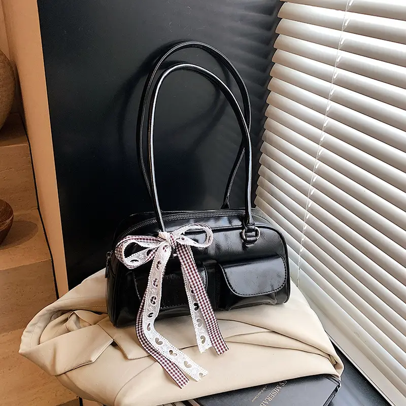 2025 Women's PU Leather Shoulder Bag with Bow - Image 4