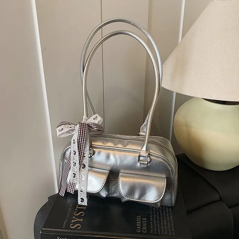 2025 Women's PU Leather Shoulder Bag with Bow - Image 5