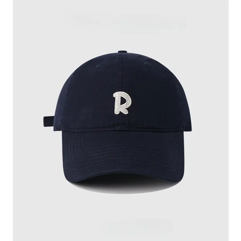 R Label Black Baseball Cap with Embroidered Logo - Image 11