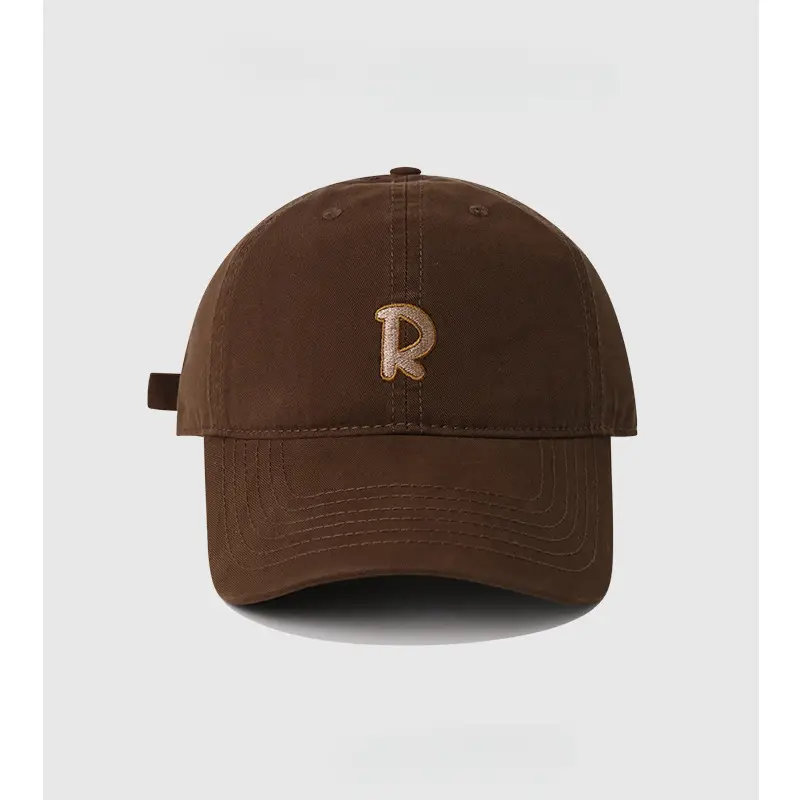 R Label Black Baseball Cap with Embroidered Logo - Image 12