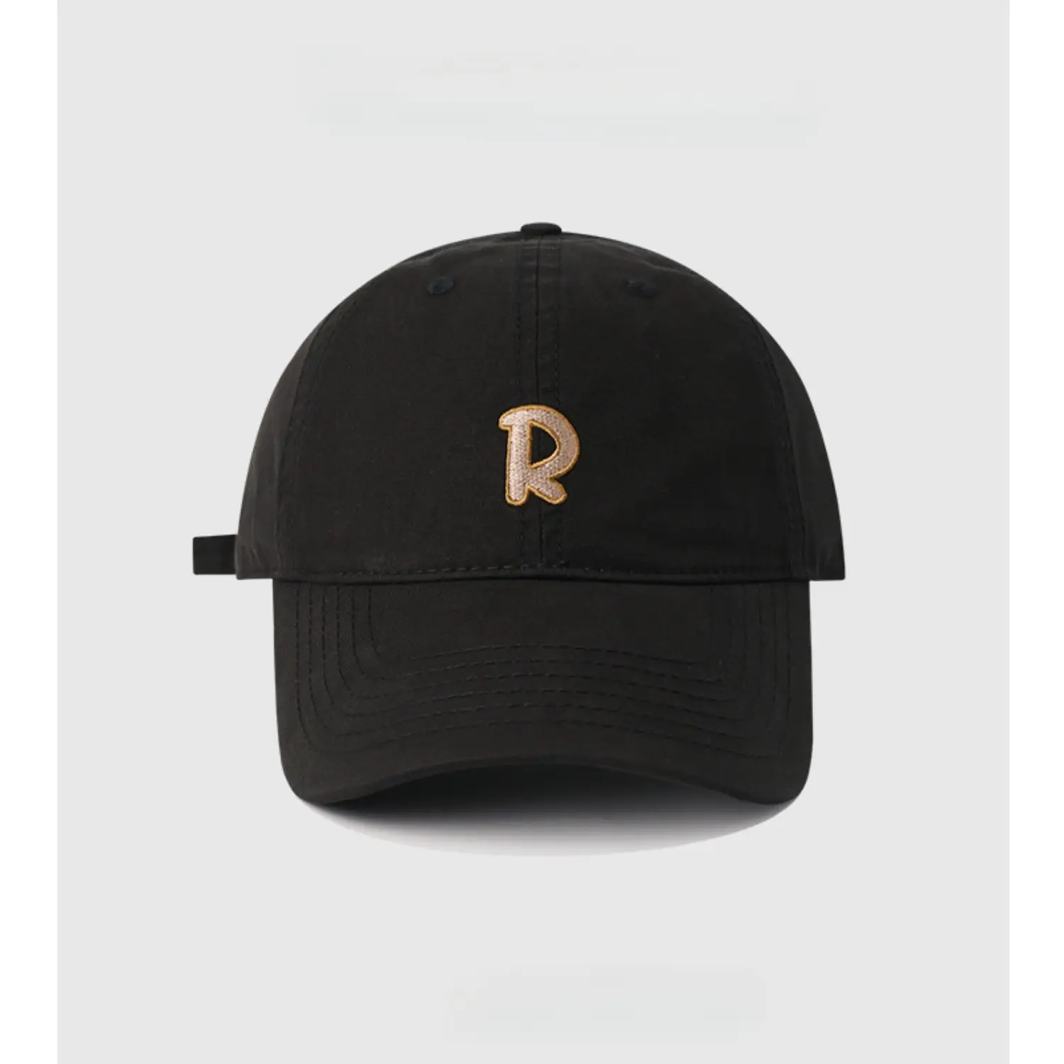 R Label Black Baseball Cap with Embroidered Logo — feature 14