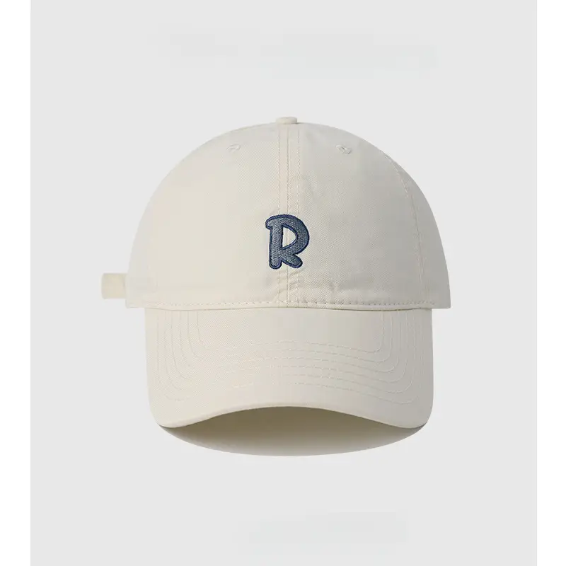 R Label Black Baseball Cap with Embroidered Logo - Image 2