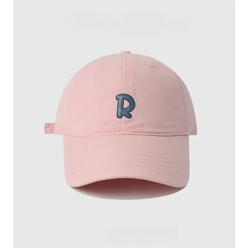 R Label Black Baseball Cap with Embroidered Logo - Image 4