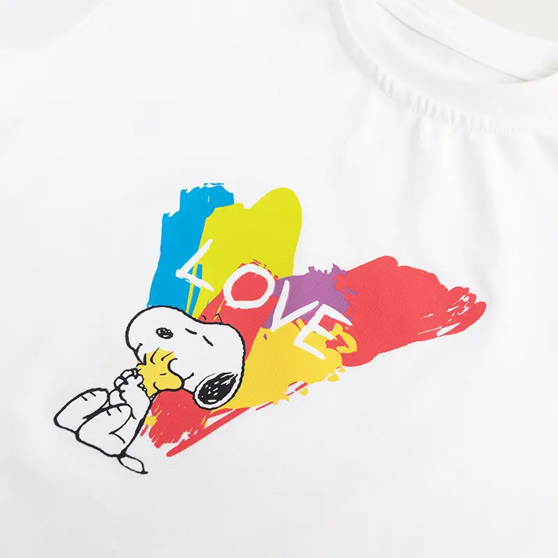 White Cotton Round Neck T-Shirt for Kids Summer - Image 5