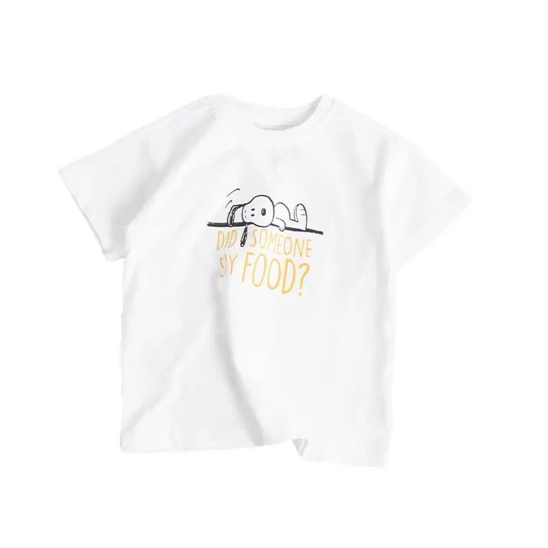 White Cartoon T-Shirt for Boys Summer Wear