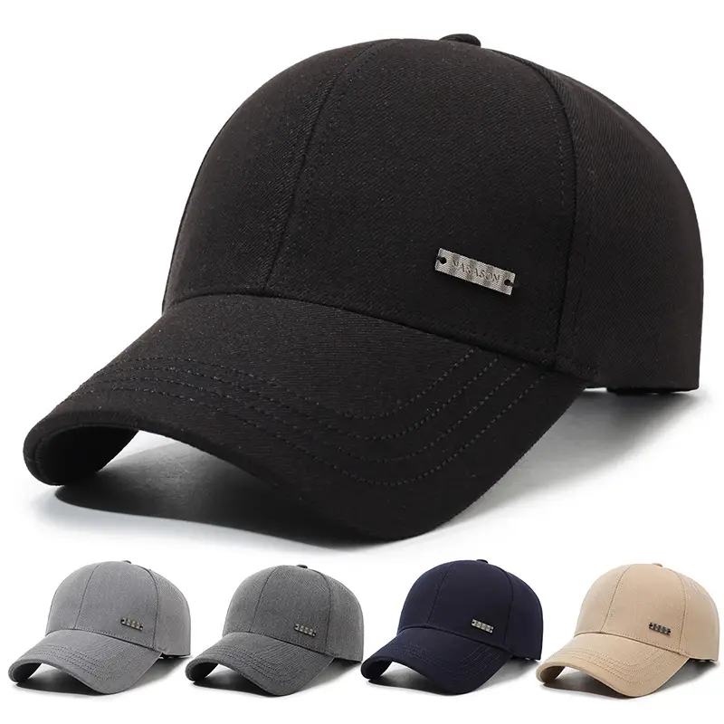 Men's Black Korean Style Baseball Cap Middle Age Travel Sun Hat - Image 6