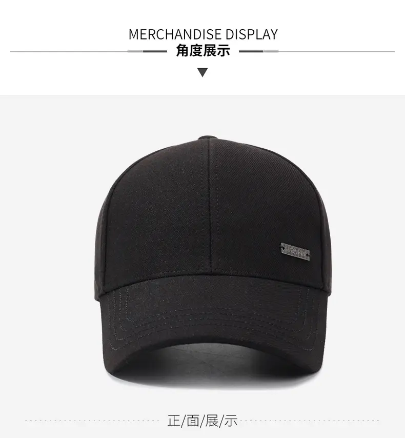 Men's Black Korean Style Baseball Cap Middle Age Travel Sun Hat — feature 8