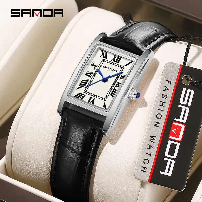 Sanda Square Roman Scale Quartz Watch for Men Women - Image 14