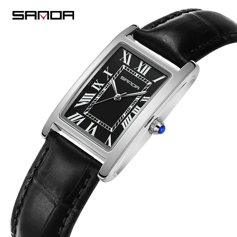 Sanda Square Roman Scale Quartz Watch for Men Women - Image 17
