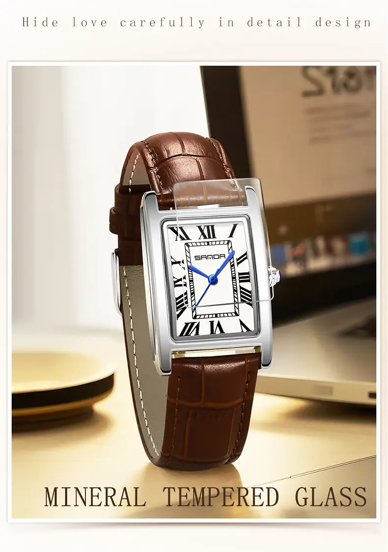 Sanda Square Roman Scale Quartz Watch for Men Women — feature 31