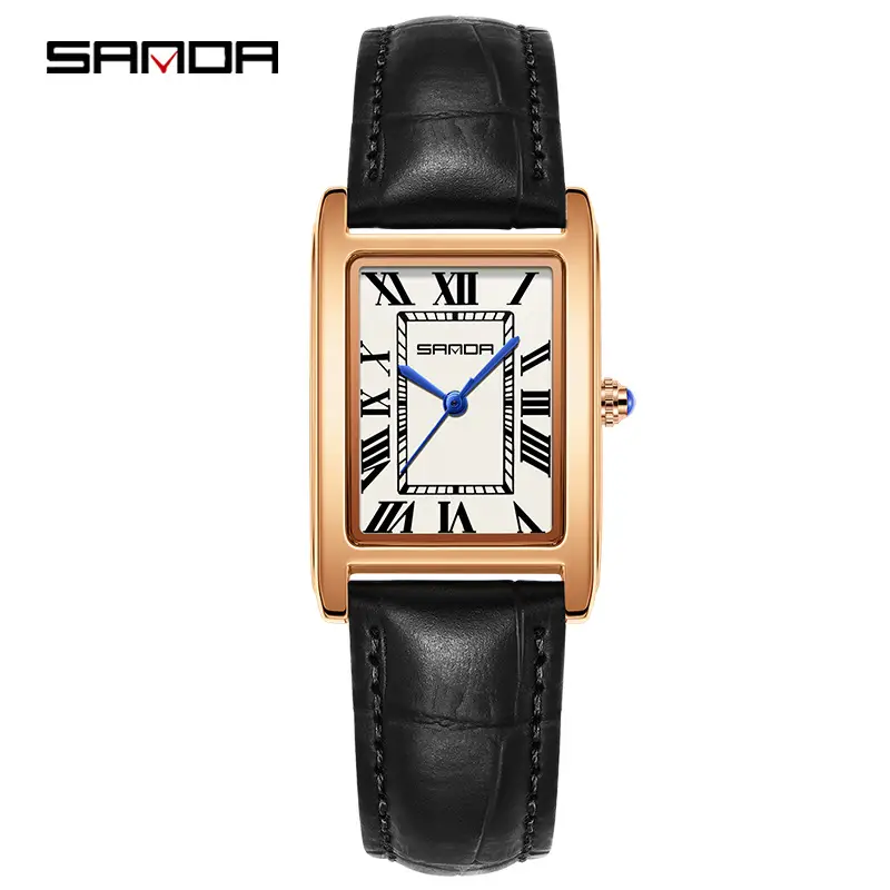 Sanda Square Roman Scale Quartz Watch for Men Women - Image 4