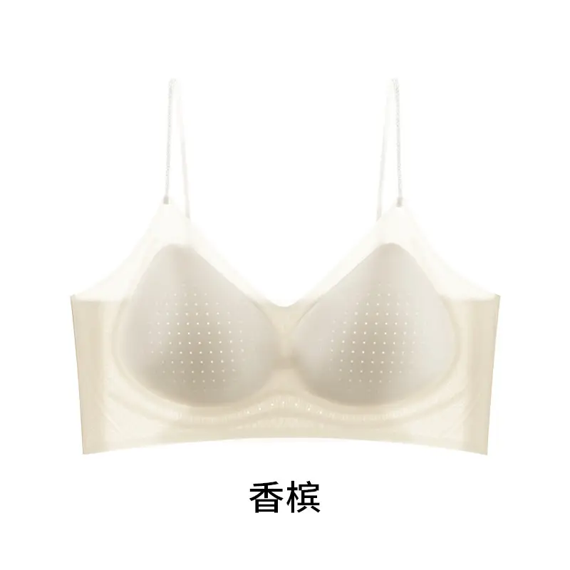 332 Original Cool Leather Underwear Women's Plaid Ultra-Thin Cool Feeling Soft Support Seamless Sexy Easiest for Match Soft Bra