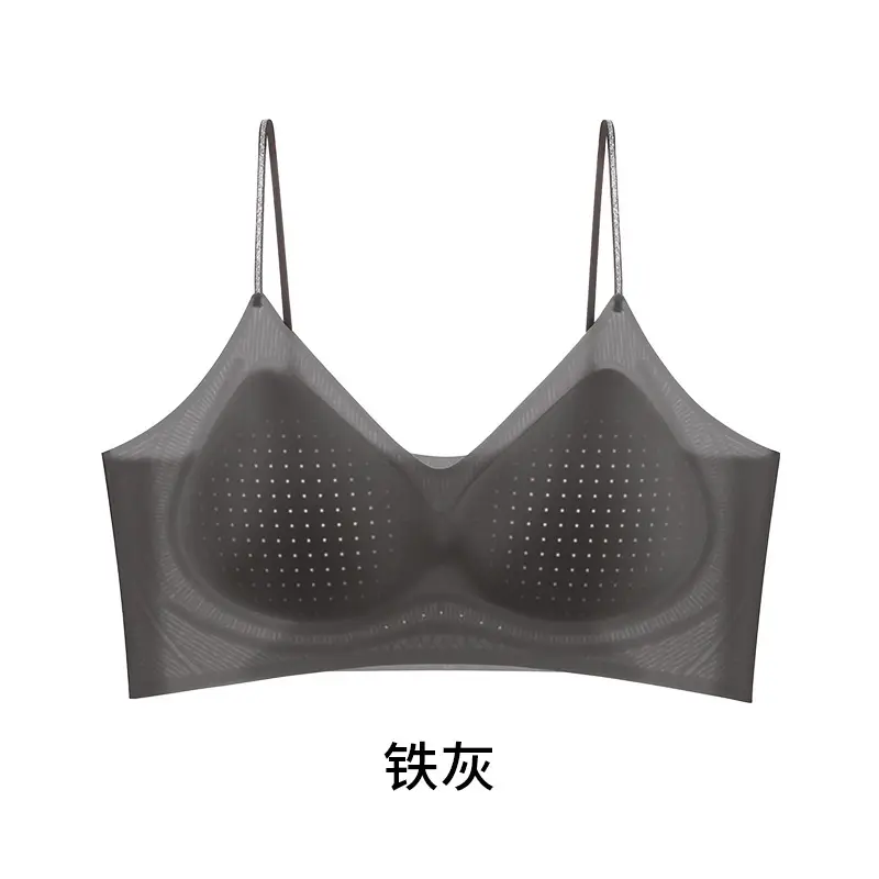 332 Original Cool Leather Underwear Women's Plaid Ultra-Thin Cool Feeling Soft Support Seamless Sexy Easiest for Match Soft Bra