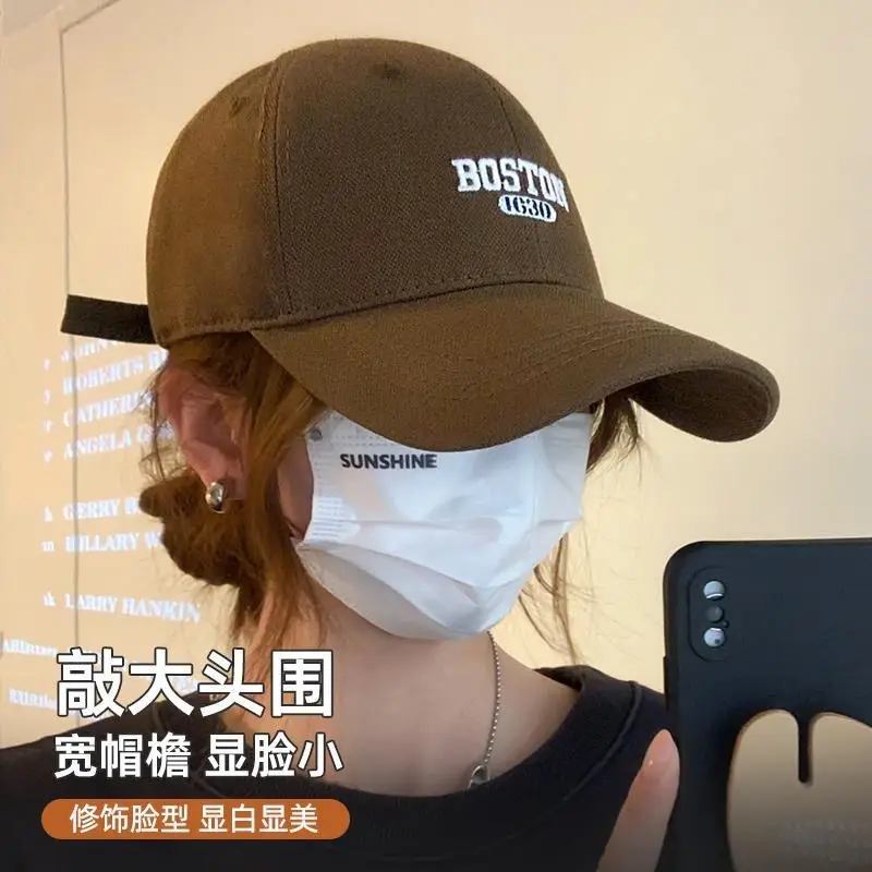 Women's Brushed Baseball Cap with Wide Brim & American Embroidery - Image 8