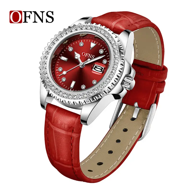 Ofns Export New Quartz Watch with Calendar & Diamond Waterproof - Image 2