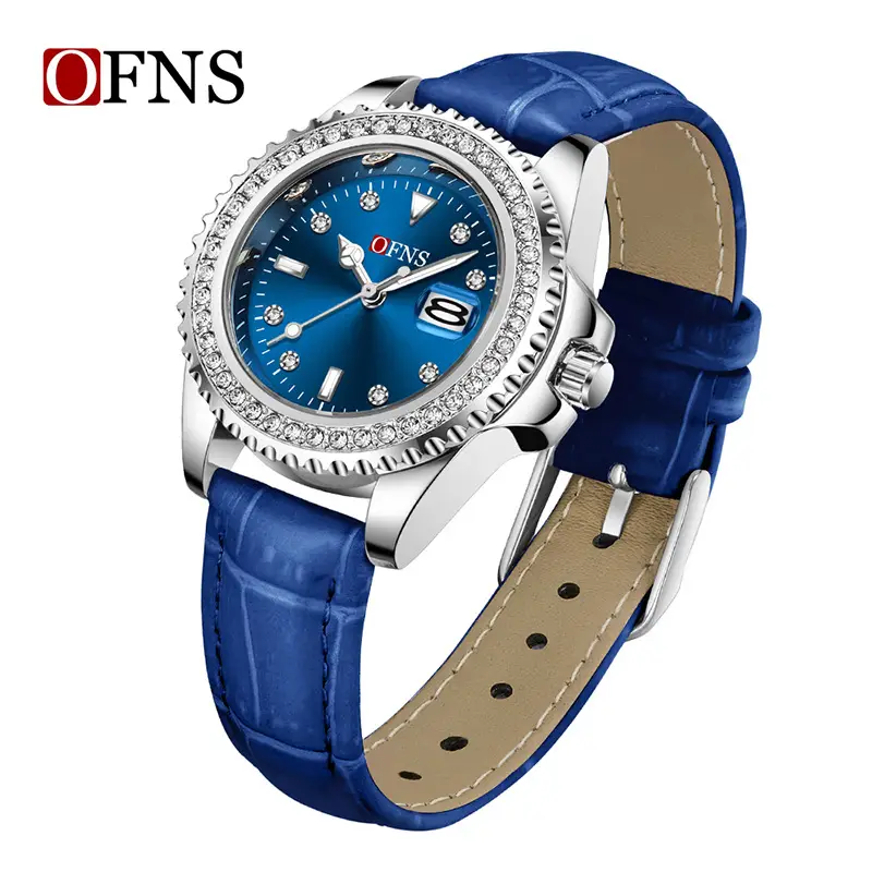 Ofns Export New Quartz Watch with Calendar & Diamond Waterproof - Image 4