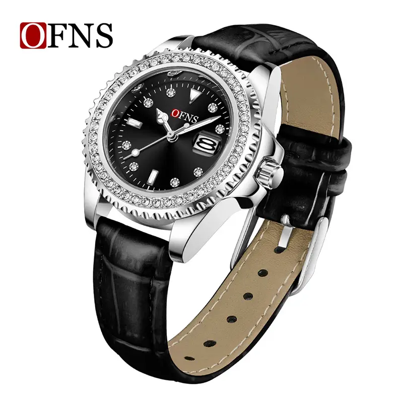 Ofns Export New Quartz Watch with Calendar & Diamond Waterproof - Image 5