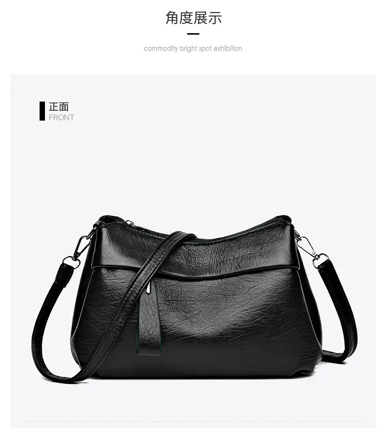 Women's Brown Leather Crossbody Bag with Logo Print — feature 12