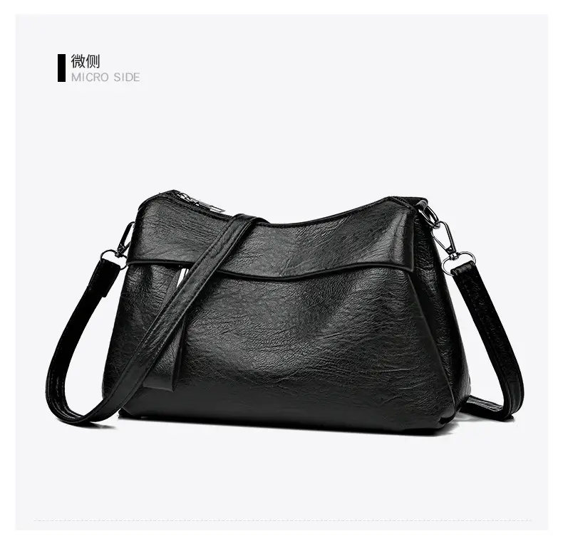 Women's Brown Leather Crossbody Bag with Logo Print — feature 13