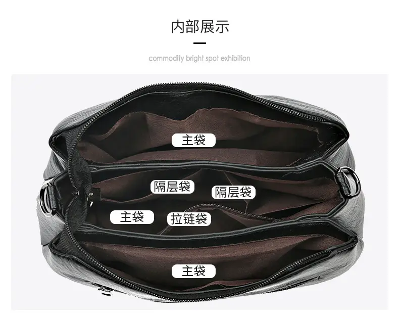 Women's Brown Leather Crossbody Bag with Logo Print — feature 20