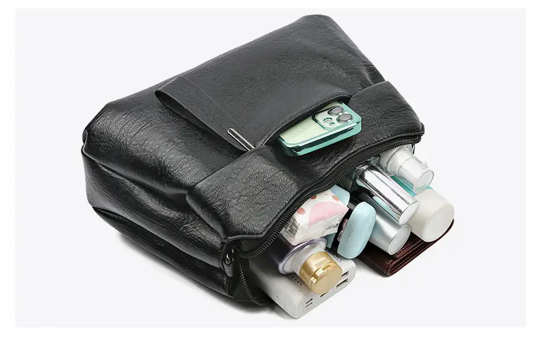 Women's Brown Leather Crossbody Bag with Logo Print — feature 21