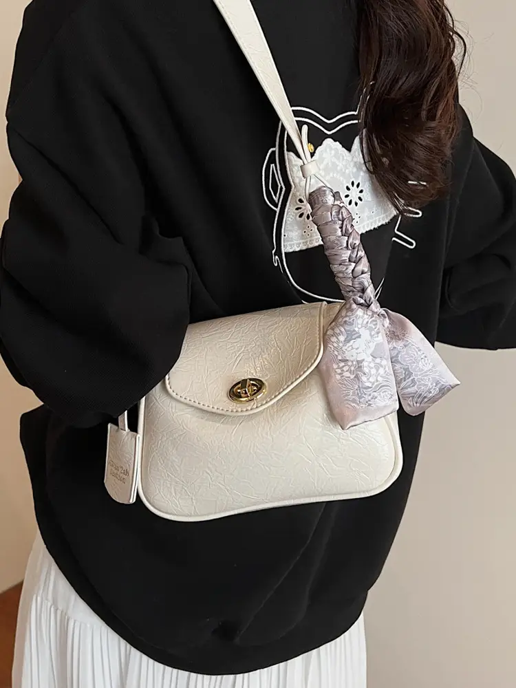 Women's Gold Leather Shoulder Bag 2025 New Trendy - Image 7