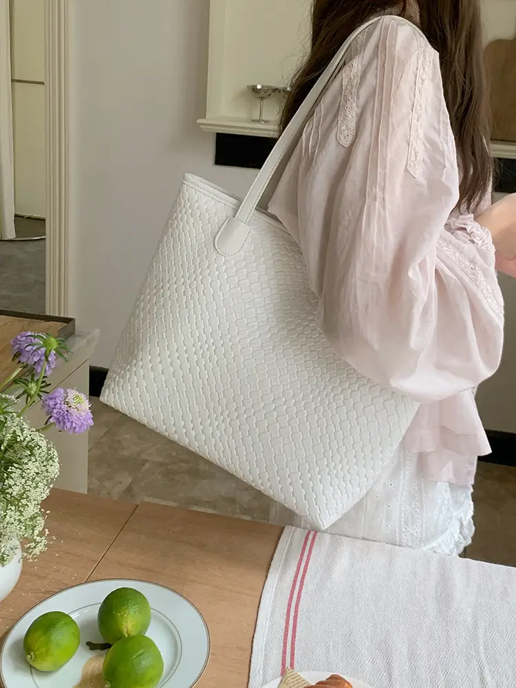 Black Textured Woven Shoulder Bag for Women — feature 14