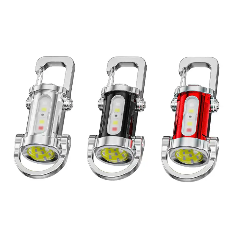 Portable LED Flashlight Red Keychain Multi-Function - Image 7