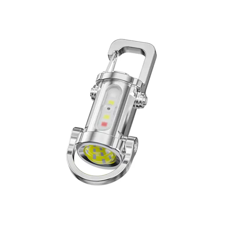 Portable LED Flashlight Red Keychain Multi-Function