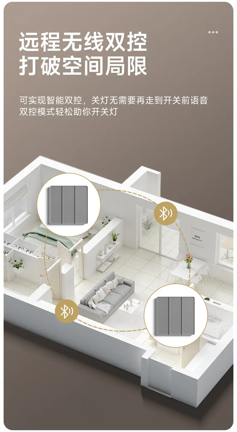 Tempered Glass White Smart Switch Control Panel Has Been Connected to Mijia App Voice Whole House Intelligent Single and Double Control — feature 10