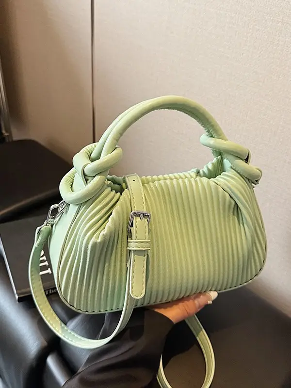 Women's Pleated Tan Shoulder Crossbody Bag 2026 - Image 9