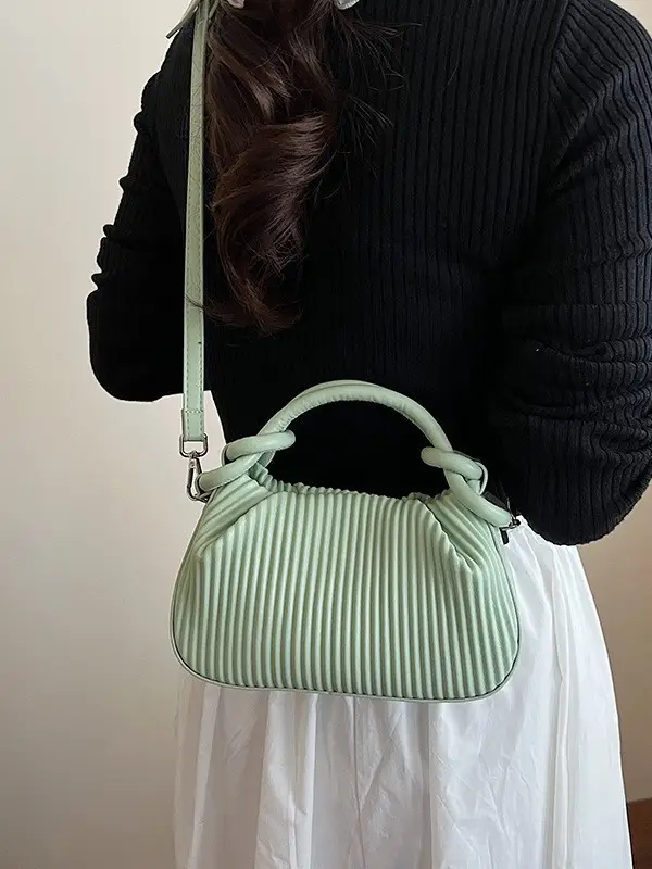 Women's Pleated Tan Shoulder Crossbody Bag 2026 - Image 10