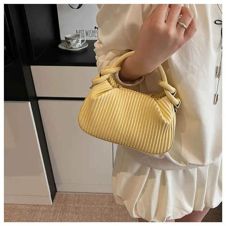 Women's Pleated Tan Shoulder Crossbody Bag 2026 — feature 10