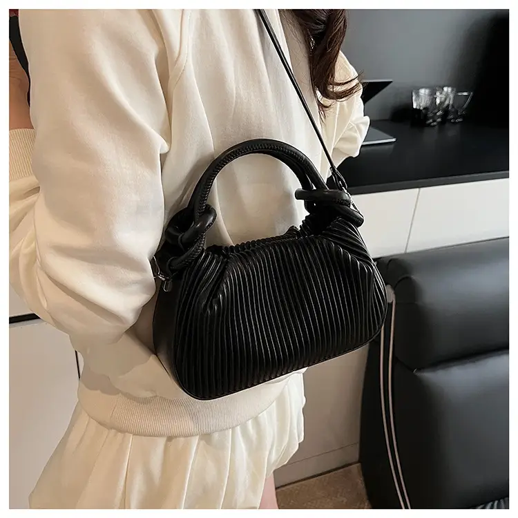 Women's Pleated Tan Shoulder Crossbody Bag 2026 — feature 14