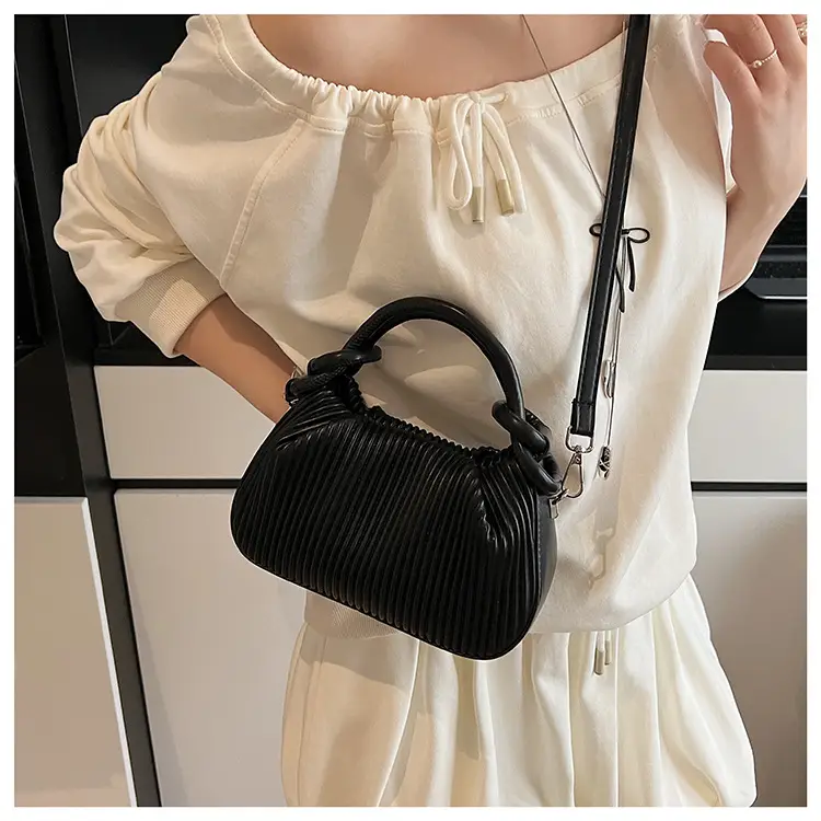 Women's Pleated Tan Shoulder Crossbody Bag 2026 — feature 15