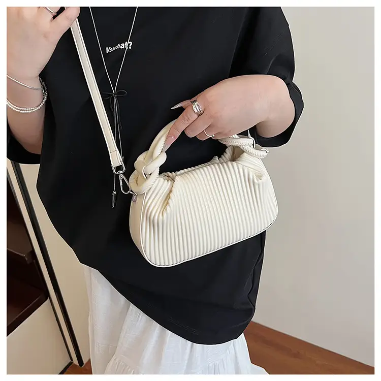 Women's Pleated Tan Shoulder Crossbody Bag 2026 — feature 18
