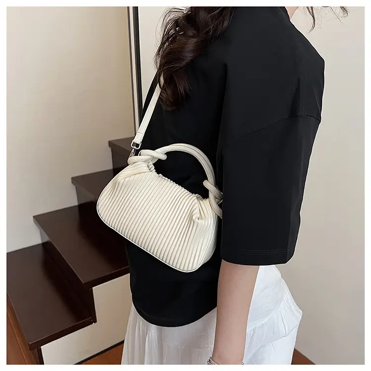 Women's Pleated Tan Shoulder Crossbody Bag 2026 — feature 19